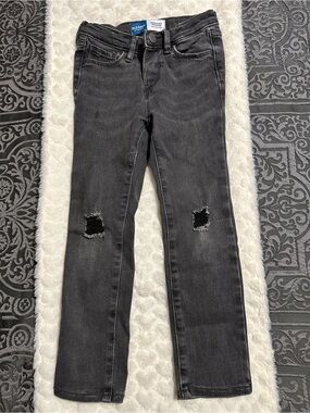 Old Navy Black Skinny Jeans with Knee Distressing